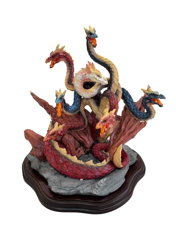 Massazauga dragon sculpture by Andrew Pill, Holland Studio Craft Ltd, with box.