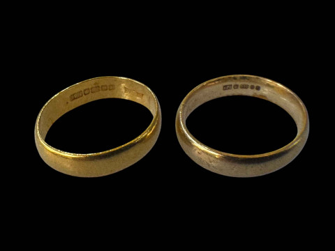 22 carat and 9 carat gold wedding bands.