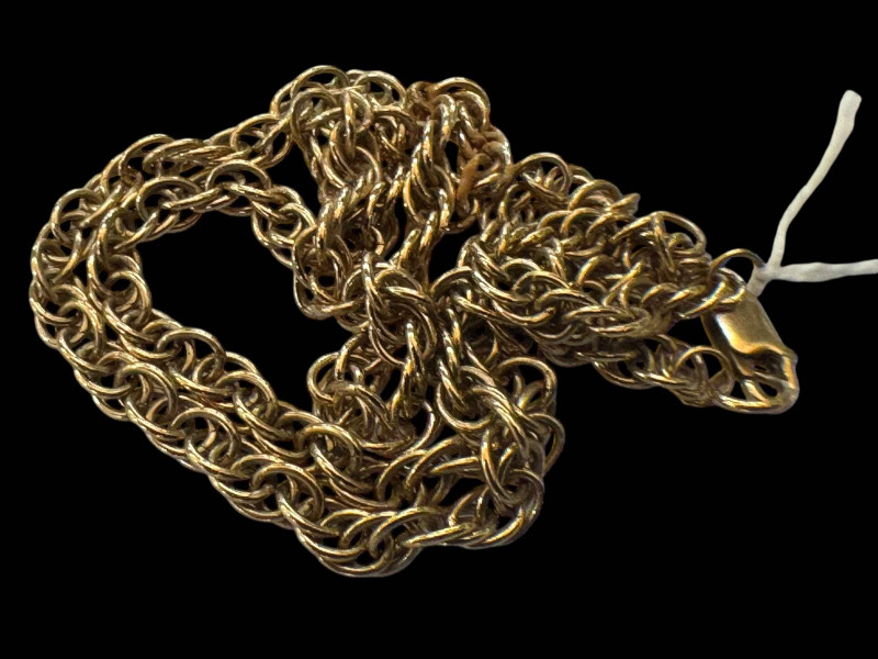 9 carat gold multi-link chain necklace.