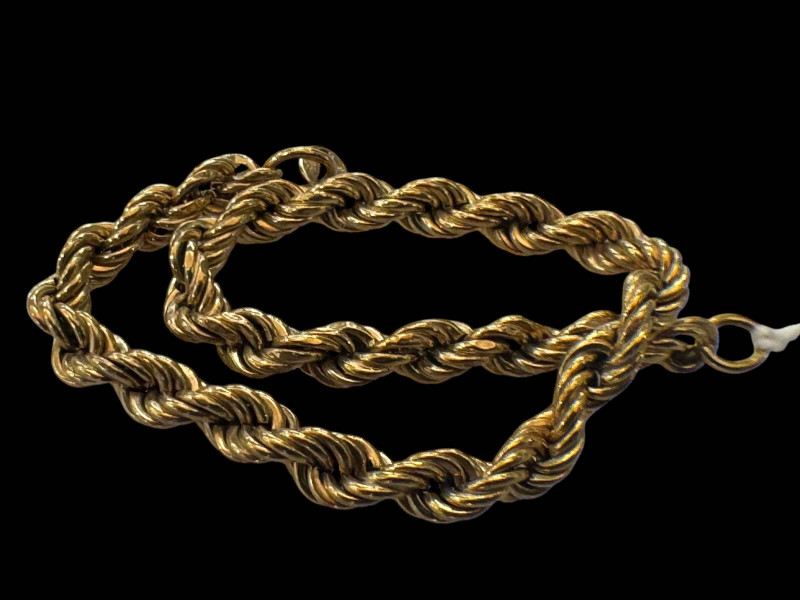 9 carat gold rope twist bracelet (no clasp).