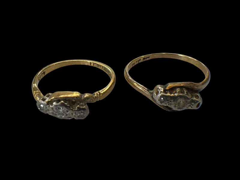 Two 18 carat gold gem set rings.