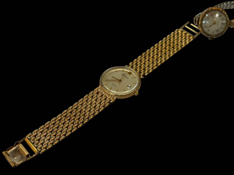 Geneve lady's 9 carat gold bracelet watch and vintage lady's gold watch...