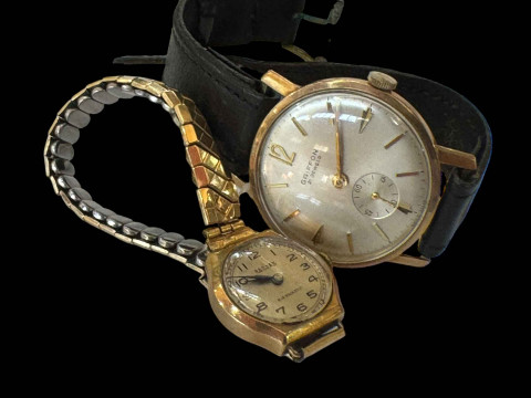 Gent's 9 carat gold presentation watch and vintage lady's 9 carat gold...