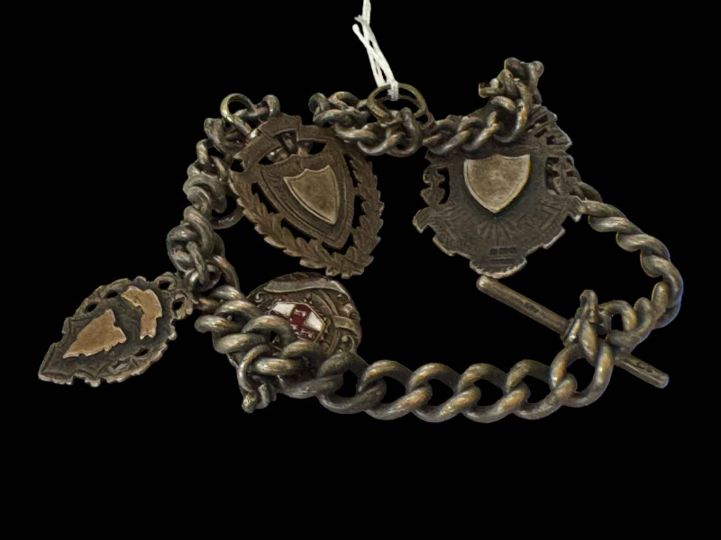 Silver watch Albert with four medallions.