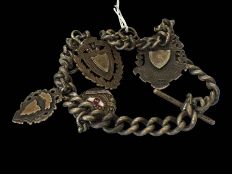 Silver watch Albert with four medallions.