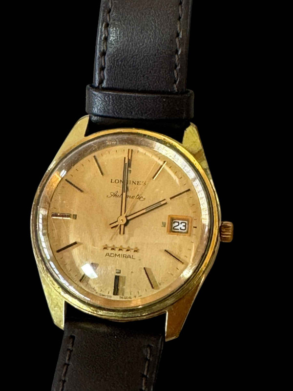 Longines Admiral automatic date wristwatch.