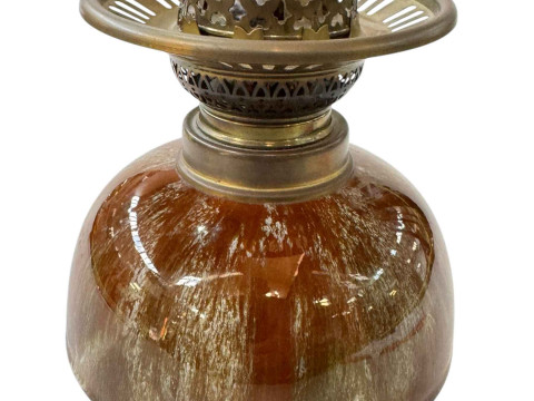 Linthorpe pottery oil lamp reservoir, impressed mark with shape no. 1791.