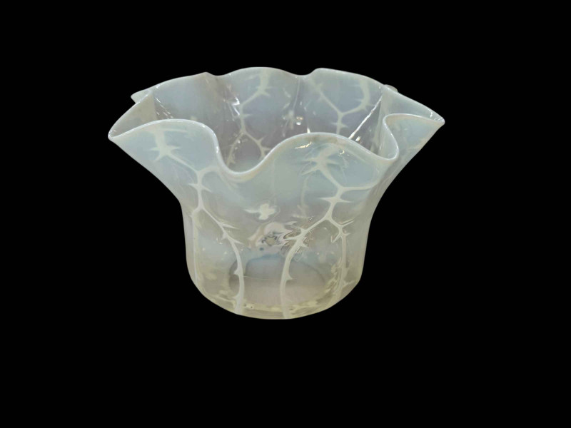 Edwardian vaseline glass oil lamp shade.