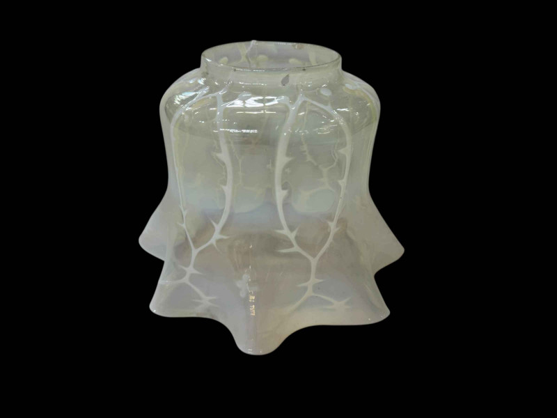 Edwardian vaseline glass oil lamp shade.