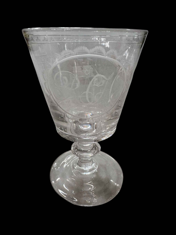 Rummer engraved with Sunderland Bridge.