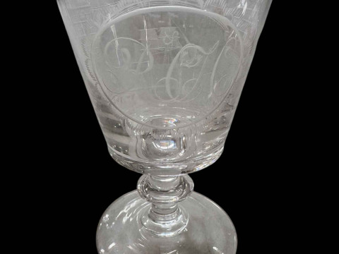 Rummer engraved with Sunderland Bridge. thumbnail