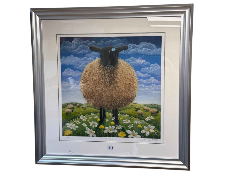 Lucy Pittaway, Spring to Life, limited edition giclee print, signed, titled and numbered 58/195 in the margin, framed, 72cm by 71cm, including frame, with COA.