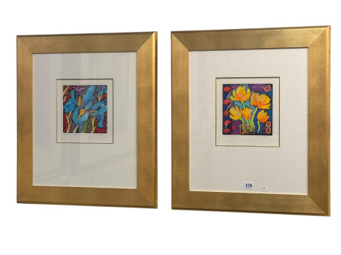 Simon Bull, Say It and Line It, pair framed limited edition prints, signed,...