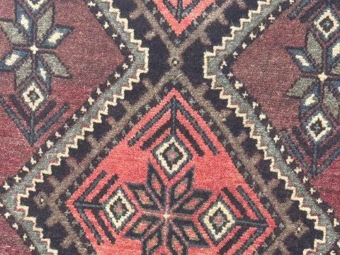 Hand knotted antique Persian Saveh rug 2.07 by 1.10. thumbnail