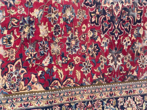 Hand knotted Persian Isfhan carpet 3.57 by 2.52. thumbnail
