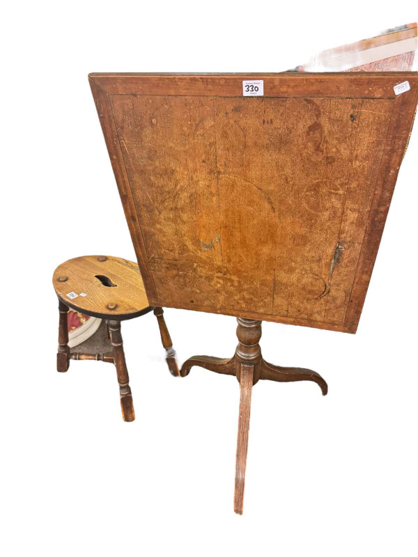 Archibald Thorburn limited edition print, spy print 'A Masters Meet', antique tripod occasional table and oval turned leg stool (4).