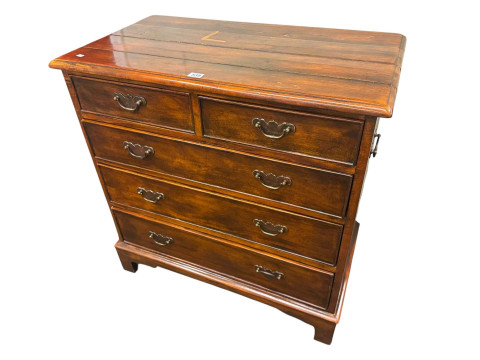 Georgian style chest of two short above three long graduated drawers on...