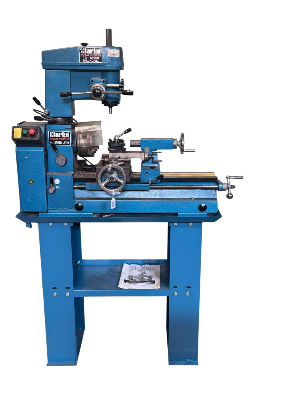 Clarke metal CL500M combination lathe-mill drill, and accessories.
