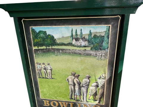 Bowling Green, reversible pub sign, 122cm by 111cm by 11cm. thumbnail