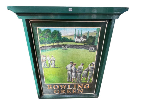 Bowling Green, reversible pub sign, 122cm by 111cm by 11cm.