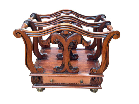 Old Imports, Italy William IV style two-division Canterbury with leather...