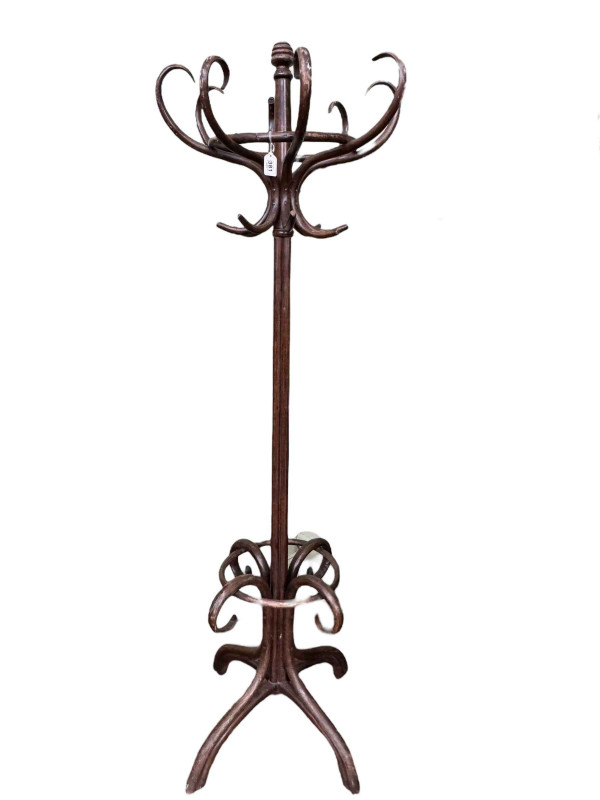 Bentwood hat, coat and stick stand, 202cm.