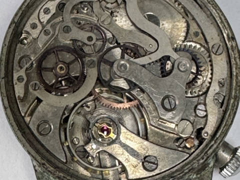 Hanhart German military watch, verso numbered 454. thumbnail