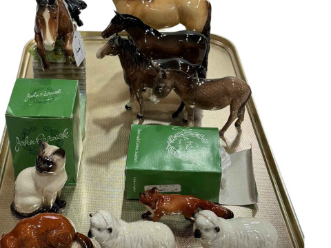 Collection of Beswick including Huntswoman, Donkey, Fox, etc.