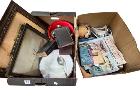 Two boxes of shipping memorabilia including photographs, books, etc.