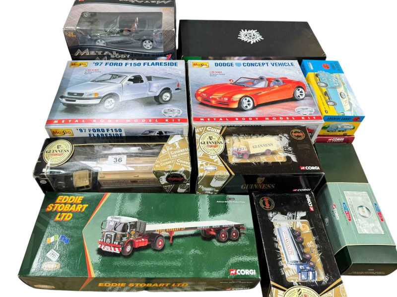 Collection of Diecast boxed vehicles including Eddie Stobart, Maisto, Corgi Classics, etc.