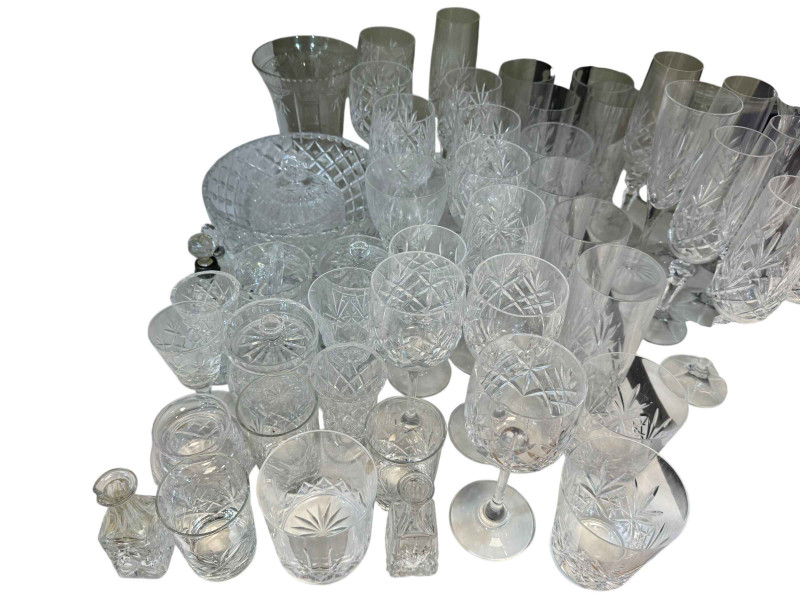 Collection of cut crystal including boxed Edinburgh Crystal, Royal County, etc.