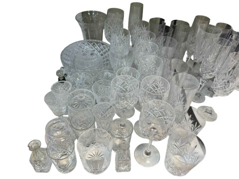 Collection of cut crystal including boxed Edinburgh Crystal, Royal County, etc. thumbnail