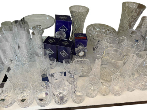 Collection of cut crystal including boxed Edinburgh Crystal, Royal County, etc. thumbnail