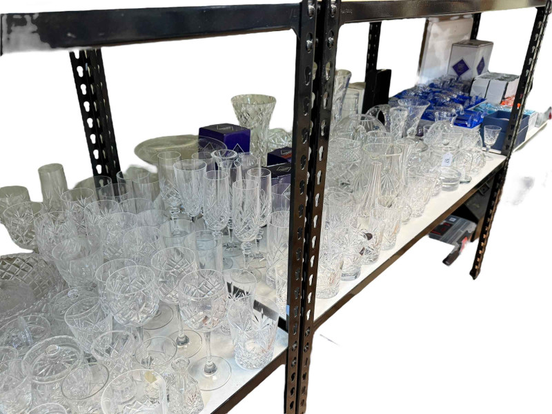 Collection of cut crystal including boxed Edinburgh Crystal, Royal County, etc.