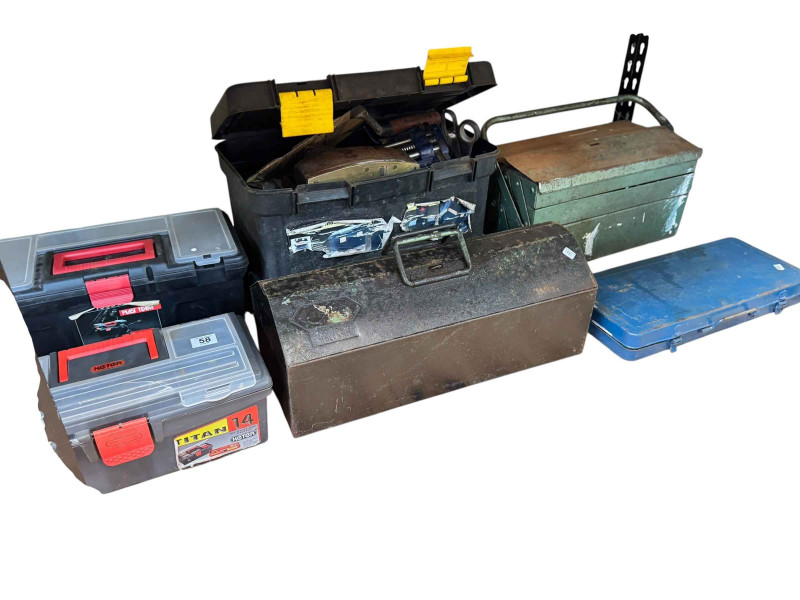 Collection of tools, tool boxes, etc.