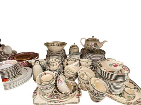 Collection of toby jugs, Indian Tree pottery, Hornsea, Stuart Crystal, furs, etc. thumbnail