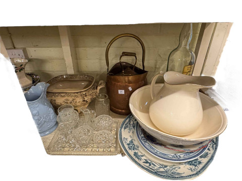 Remington typewriter, Maling, copper coal scuttle, meat plates, etc. thumbnail