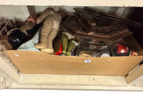 Collection of dolls, vintage toys, suitcases, table, etc. thumbnail