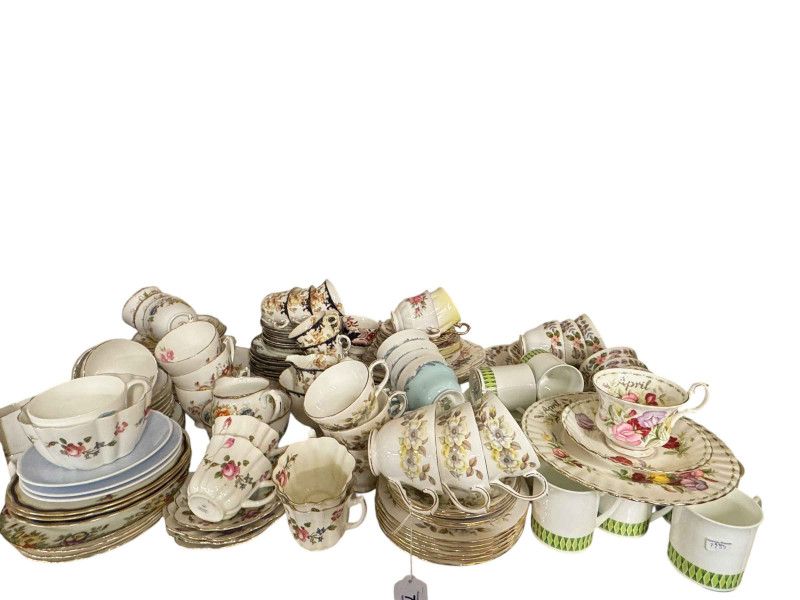 Collection of teawares including Paragon, Aynsley, etc.