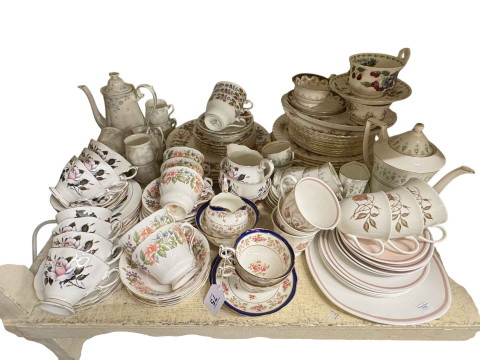 Collection of teawares including Coalport, Paragon, etc.