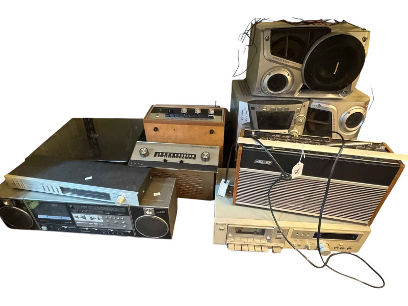 Hitachi Sound System, Hacker radios, Panasonic speakers, etc.