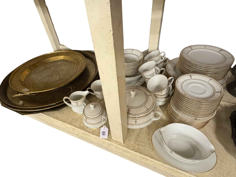 Noritake 3394 Aurelia teawares, decorative metal trays, etc.