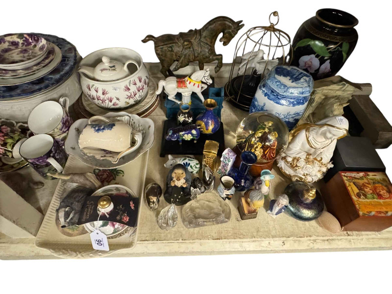Goebel seal figure, novelty money box, Cloisonné wares, Spode, etc.