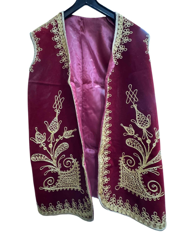 Syrian Damascus ladies gown and gents waistcoat.