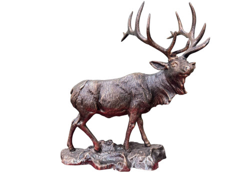Bronzed model of a stag, 43cm high.