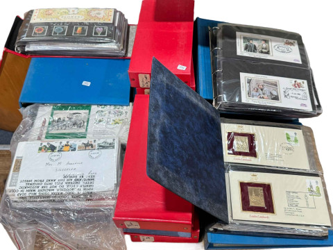 Collection of FDCs, banknotes and presentation GB stamp packs inc 22ct...
