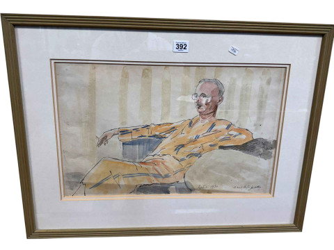 James McBey (1883-1959), Martin Hardy, watercolour drawing, signed and...