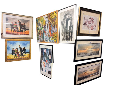 Marsh, Castle Eden and Hardwick Park, pair signed watercolours, religious...