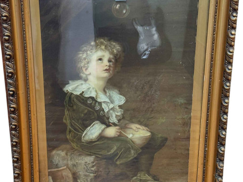 Gilt framed Bubbles print, 90cm by 68cm including frame.