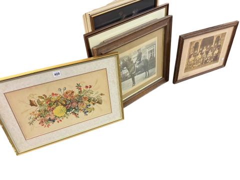 Collection of six various framed pictures and photos including signed...